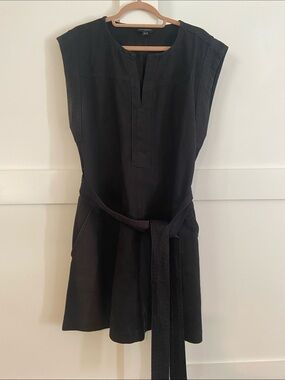 Banana Republic Black denim Sleeveless Tie-Waist Mini Dress